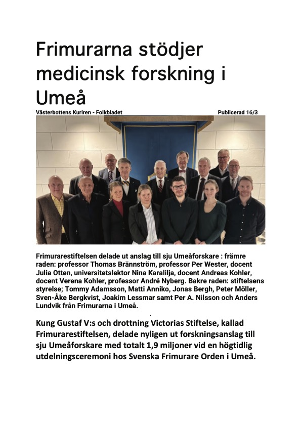 Anslagsutdelning i Umeå 2025